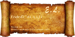 Endrédi Lili névjegykártya